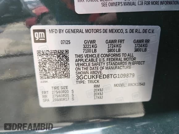 ✅ 2026 Chevrolet Silverado 1500 LT Trail Boss • VIN: 3GCUKFED8TG109879 • Lot: 90727375. Wystawiony na Copart z przebiegiem Nie podano. Bezpłatny archiwum sprzedaży aukcyjnych z USA i szczegółowy raport historii pojazdu na DreamBid. Zdjęcie 12.