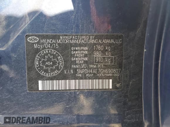 ✅ 2016 Hyundai Elantra SE • VIN: 5NPDH4AE7GH690807 • Lot: 87019545. Listed on Copart with 160,364 mi. Free auction sales archive from the USA and detailed vehicle history report at DreamBid. Image 12.