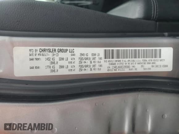 ✅ 2014 Dodge Durango SXT • VIN: 1C4RDJAGXEC295983 • Lot: 91736625. Wystawiony na Copart z przebiegiem 189 948 mil. Bezpłatny archiwum sprzedaży aukcyjnych z USA i szczegółowy raport historii pojazdu na DreamBid. Zdjęcie 13.