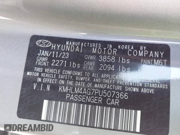 ✅ 2023 Hyundai Elantra SEL • VIN: KMHLM4AG7PU507366 • Лот: 43237524. Размещён на IAAI с пробегом 43 347 миль миль. Получите бесплатный доступ к архиву аукционных продаж из США и посмотрите подробный отчёт об истории автомобиля на DreamBid. Изображение 9.