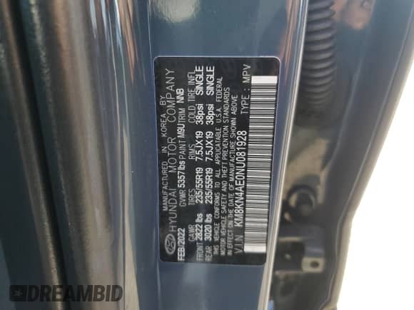 2022 Hyundai Ioniq 5 SEL z VIN KM8KN4AE0NU081928, wystawiony jako Copart lot #73347624 z przebiegiem Nie podano mil oraz Szkoda całkowita • Salvage title. Historia ofert i sprzedaży dostępna na DreamBid. Obrazek 12.