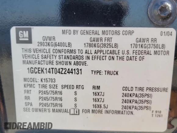 ✅ 2004 Chevrolet Silverado 1500 LS • VIN: 1GCEK14T04Z244131 • Лот: 74884284. Опубликован ранее на Copart с пробегом 293 275 миль. Бесплатный доступ к архиву аукционных продаж из США и подробный отчёт об истории автомобиля на DreamBid. Изображение 15.