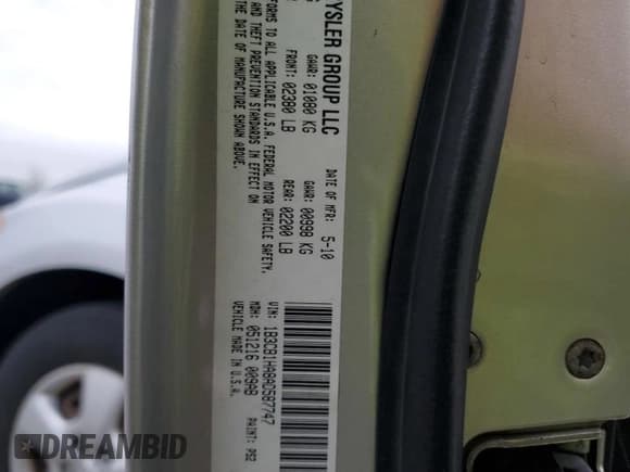 ✅ 2010 Dodge Caliber • VIN: 1B3CB1HA8AD587747 • Лот: 83140504. Опубликован ранее на Copart с пробегом 174 208 миль. Бесплатный доступ к архиву аукционных продаж из США и подробный отчёт об истории автомобиля на DreamBid. Изображение 12.