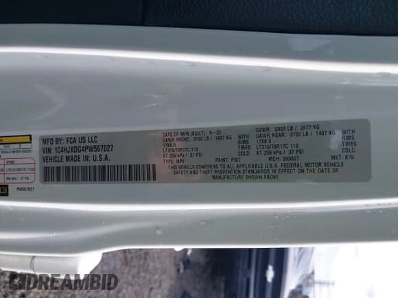 ✅ 2023 Jeep Wrangler Sport • VIN: 1C4HJXDG4PW567027 • Lot: 41633197. Wystawiony na IAAI z przebiegiem 14 782 mil. Bezpłatny archiwum sprzedaży aukcyjnych z USA i szczegółowy raport historii pojazdu na DreamBid. Zdjęcie 9.