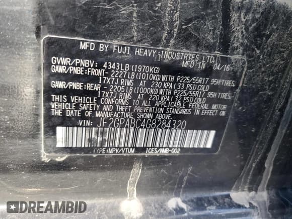 ✅ 2016 Subaru Crosstrek Premium • VIN: JF2GPABC4G8284320 • Lot: 83406534. Listed on Copart with 151,690 mi. Free auction sales archive from the USA and detailed vehicle history report at DreamBid. Image 12.