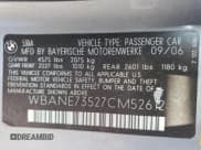 ✅ 2007 BMW 5 Series 530i • VIN: WBANE73527CM52612 • Lot: 82737855. Listed on Copart with 143,330 mi. Free auction sales archive from the USA and detailed vehicle history report at DreamBid. Image 12.