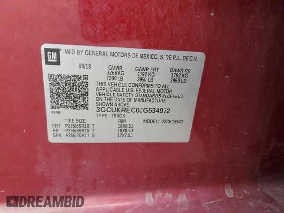 ✅ 2018 Chevrolet Silverado 1500 LT • VIN: 3GCUKREC0JG534972 • Лот: 60826104. Опубликован ранее на Copart с пробегом 146 940 миль. Бесплатный доступ к архиву аукционных продаж из США и подробный отчёт об истории автомобиля на DreamBid. Изображение 14.