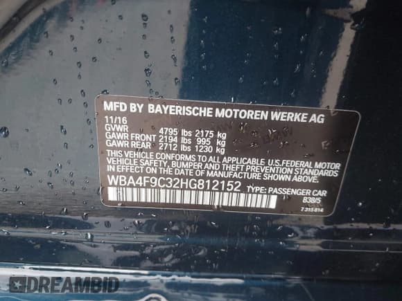 ✅ 2017 BMW 4 Series 430i xDrive • VIN: WBA4F9C32HG812152 • Lot: 42746696. Wystawiony na IAAI z przebiegiem 86 548 mil. Bezpłatny archiwum sprzedaży aukcyjnych z USA i szczegółowy raport historii pojazdu na DreamBid. Zdjęcie 9.