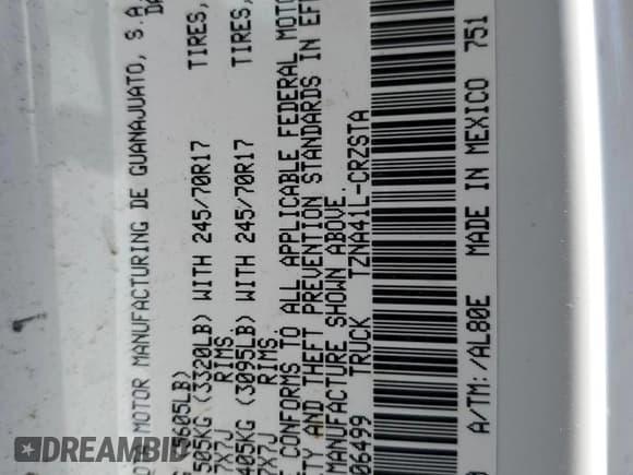 ✅ 2024 Toyota Tacoma SR • VIN: 3TYJDAHN5RT006499 • Lot: 70005175. Wystawiony na Copart z przebiegiem 30 593 mil. Bezpłatny archiwum sprzedaży aukcyjnych z USA i szczegółowy raport historii pojazdu na DreamBid. Zdjęcie 12.