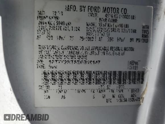 ✅ 2014 Ford F-250 XL • VIN: 1FT7X2BT5EEB18147 • Lot: 87458285. Wystawiony na Copart z przebiegiem 258 831 mil. Bezpłatny archiwum sprzedaży aukcyjnych z USA i szczegółowy raport historii pojazdu na DreamBid. Zdjęcie 12.