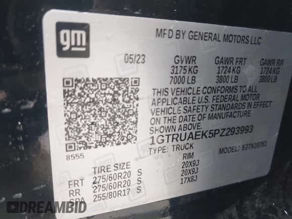 ✅ 2023 GMC Sierra 1500 Pro • VIN: 1GTRUAEK5PZ293993 • Лот: 41551659. Опубликован ранее на IAAI с пробегом 29 425 миль. Бесплатный доступ к архиву аукционных продаж из США и подробный отчёт об истории автомобиля на DreamBid. Изображение 9.