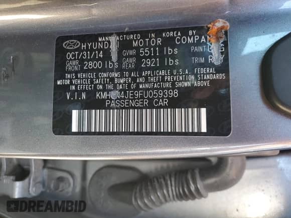 2015 Hyundai Genesis 3.8L z VIN KMHGN4JE9FU059398, wystawiony jako Copart lot #69996594 z przebiegiem 129 245 mil mil oraz Szkoda całkowita • Salvage title. Historia ofert i sprzedaży dostępna na DreamBid. Obrazek 14.