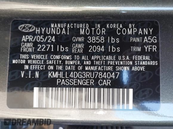 ✅ 2024 Hyundai Elantra SE • VIN: KMHLL4DG3RU784047 • Lot: 43445106. Wystawiony na IAAI z przebiegiem 16 015 mil. Bezpłatny archiwum sprzedaży aukcyjnych z USA i szczegółowy raport historii pojazdu na DreamBid. Zdjęcie 9.