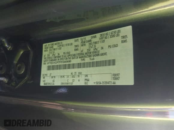 ✅ 2015 Ford F-150 XL • VIN: 1FTEX1CP7FFD00690 • Лот: 41672251. Опубликован ранее на IAAI с пробегом 69 752 миль. Бесплатный доступ к архиву аукционных продаж из США и подробный отчёт об истории автомобиля на DreamBid. Изображение 9.