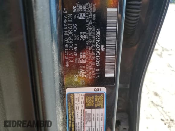 ✅ 2023 Kia Seltos SX • VIN: KNDETCA2XP7429064 • Lot: 71529585. Listed on Copart with 66,896 mi. Free auction sales archive from the USA and detailed vehicle history report at DreamBid. Image 14.