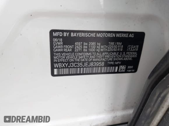 ✅ 2018 BMW X2 sDrive28i • VIN: WBXYJ3C35JEJ83958 • Лот: 43537949. Опубликован ранее на IAAI с пробегом 89 784 миль. Бесплатный доступ к архиву аукционных продаж из США и подробный отчёт об истории автомобиля на DreamBid. Изображение 9.