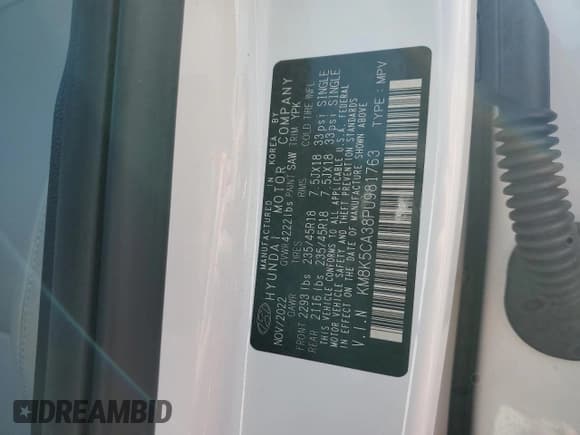 ✅ 2023 Hyundai Kona Limited • VIN: KM8K5CA38PU981763 • Лот: 78583264. Опубликован ранее на Copart с пробегом 10 846 миль. Бесплатный доступ к архиву аукционных продаж из США и подробный отчёт об истории автомобиля на DreamBid. Изображение 12.