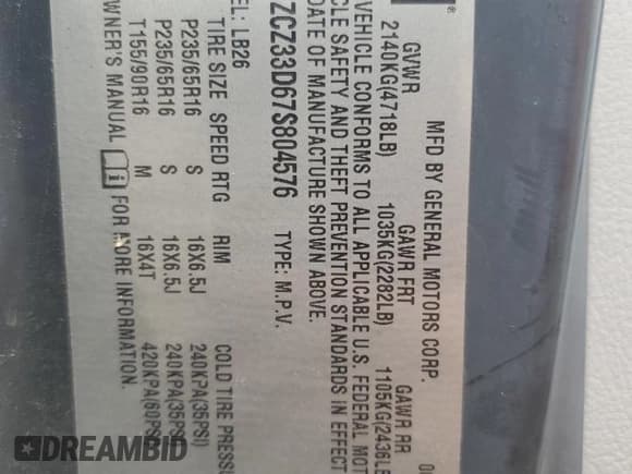 ✅ 2007 Saturn VUE I4 • VIN: 5GZCZ33D67S804576 • Lot: 53941075. Wystawiony na Copart z przebiegiem 160 966 mil. Bezpłatny archiwum sprzedaży aukcyjnych z USA i szczegółowy raport historii pojazdu na DreamBid. Zdjęcie 14.