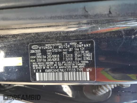 2021 Hyundai Palisade SEL с VIN KM8R24HE7MU177115, выставлен на аукционе Copart как лот 74379354 с пробегом 99 498 миль миль и Списание • Salvage title. История ставок и продаж доступна на DreamBid. Изображение 13.