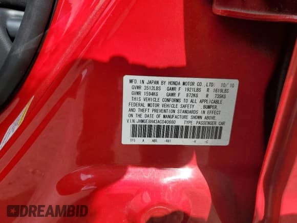 ✅ 2010 Honda Fit Sport • VIN: JHMGE8H43AC040660 • Lot: 61591785. Wystawiony na Copart z przebiegiem 60 170 mil. Bezpłatny archiwum sprzedaży aukcyjnych z USA i szczegółowy raport historii pojazdu na DreamBid. Zdjęcie 14.