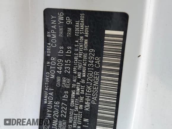 ✅ 2016 Hyundai Genesis Coupe 3.8L Base • VIN: KMHHT6KJ2GU134929 • Lot: 48465825. Wystawiony na Copart z przebiegiem 125 191 mil. Bezpłatny archiwum sprzedaży aukcyjnych z USA i szczegółowy raport historii pojazdu na DreamBid. Zdjęcie 12.