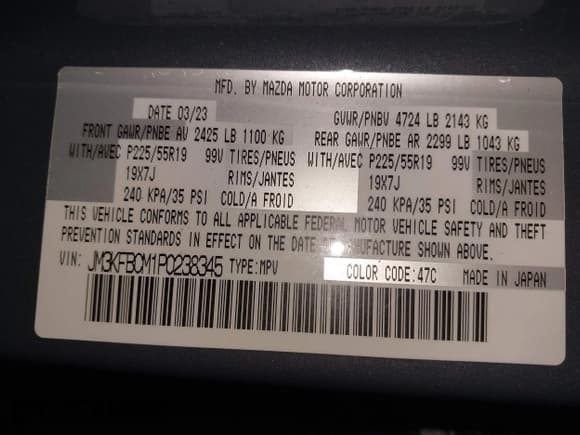 ✅ 2023 Mazda CX-5 S Carbon Edition • VIN: JM3KFBCM1P0238345 • Lot: 42799769. Wystawiony na IAAI z przebiegiem 53 614 mil. Bezpłatny archiwum sprzedaży aukcyjnych z USA i szczegółowy raport historii pojazdu na DreamBid. Zdjęcie 9.