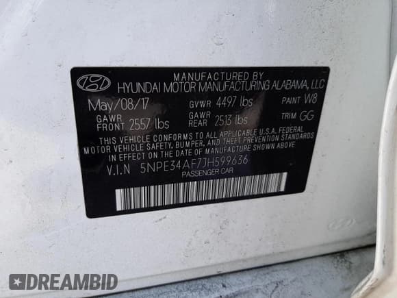 ✅ 2018 Hyundai Sonata Limited • VIN: 5NPE34AF7JH599636 • Lot: 72949202. Listed on Copart with 41,616 mi. Free auction sales archive from the USA and detailed vehicle history report at DreamBid. Image 12.