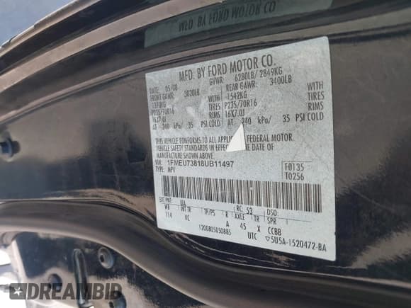 ✅ 2008 Ford Explorer XLT • VIN: 1FMEU73818UB11497 • Lot: 43121990. Wystawiony na IAAI z przebiegiem 129 934 mil. Bezpłatny archiwum sprzedaży aukcyjnych z USA i szczegółowy raport historii pojazdu na DreamBid. Zdjęcie 9.