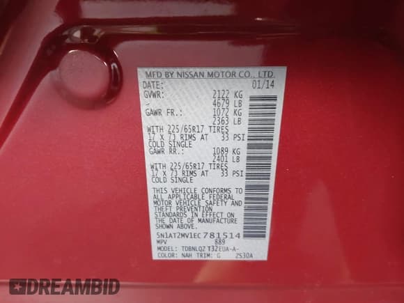 ✅ 2014 Nissan Rogue SV • VIN: 5N1AT2MV1EC781514 • Lot: 42819905. Wystawiony na IAAI z przebiegiem 202 596 mil. Bezpłatny archiwum sprzedaży aukcyjnych z USA i szczegółowy raport historii pojazdu na DreamBid. Zdjęcie 9.