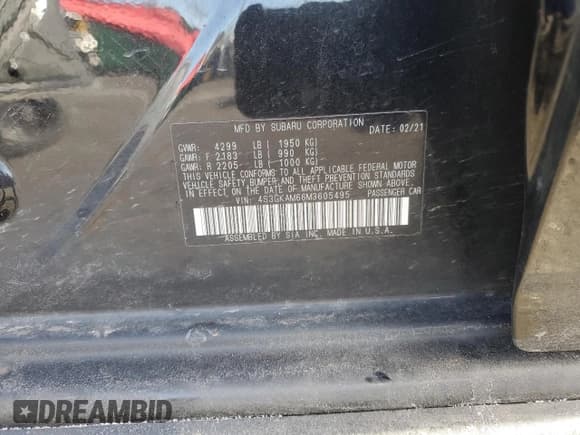 ✅ 2021 Subaru Impreza Special Sports • VIN: 4S3GKAM66M3605495 • Lot: 85739154. Listed on Copart with 39,045 mi. Free auction sales archive from the USA and detailed vehicle history report at DreamBid. Image 13.