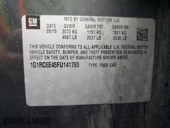 ✅ 2015 Chevrolet Volt • VIN: 1G1RC6E45FU141783 • Lot: 81217355. Wystawiony na Copart z przebiegiem 136 820 mil. Bezpłatny archiwum sprzedaży aukcyjnych z USA i szczegółowy raport historii pojazdu na DreamBid. Zdjęcie 12.