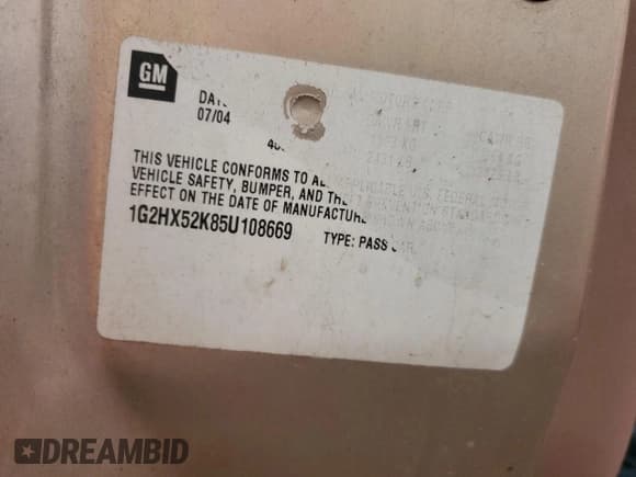 ✅ 2005 Pontiac Bonneville SE • VIN: 1G2HX52K85U108669 • Lot: 69583105. Wystawiony na Copart z przebiegiem 170 328 mil. Bezpłatny archiwum sprzedaży aukcyjnych z USA i szczegółowy raport historii pojazdu na DreamBid. Zdjęcie 12.