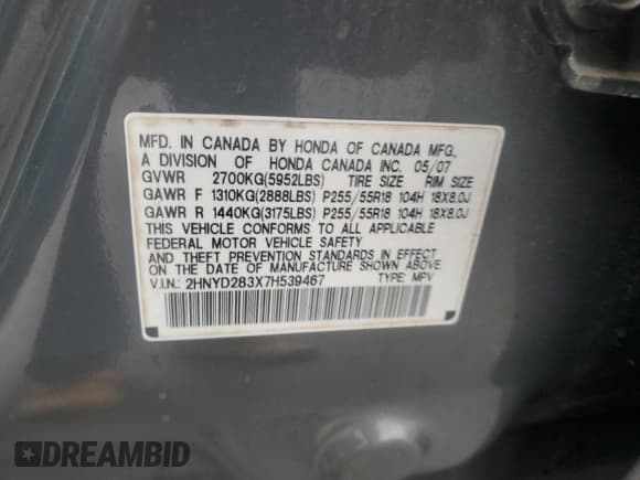 ✅ 2007 Acura MDX Technology • VIN: 2HNYD283X7H539467 • Lot: 89475025. Wystawiony na Copart z przebiegiem 209 664 mil. Bezpłatny archiwum sprzedaży aukcyjnych z USA i szczegółowy raport historii pojazdu na DreamBid. Zdjęcie 13.