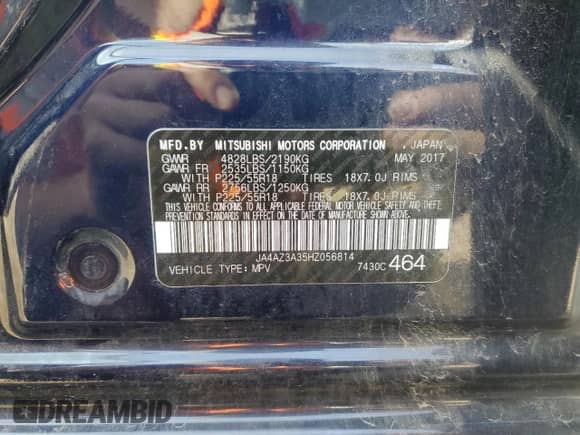 2017 Mitsubishi Outlander SE с VIN JA4AZ3A35HZ056814, выставлен на аукционе Copart как лот 72058665 с пробегом 88 161 миль миль и Списание • Salvage title. История ставок и продаж доступна на DreamBid. Изображение 12.