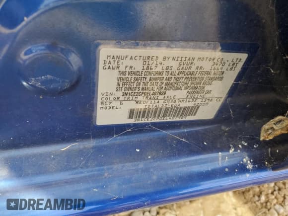 ✅ 2014 Nissan Note SV • VIN: 3N1CE2CP0EL407929 • Лот: 82184995. Опубликован ранее на Copart с пробегом 85 375 миль. Бесплатный доступ к архиву аукционных продаж из США и подробный отчёт об истории автомобиля на DreamBid. Изображение 12.