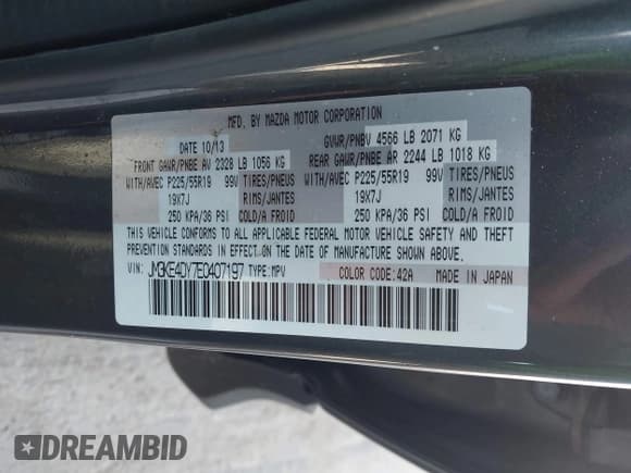 ✅ 2014 Mazda CX-5 Grand Touring • VIN: JM3KE4DY7E0407197 • Lot: 43166476. Wystawiony na IAAI z przebiegiem 217 226 mil. Bezpłatny archiwum sprzedaży aukcyjnych z USA i szczegółowy raport historii pojazdu na DreamBid. Zdjęcie 9.