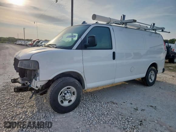 ✅ 2023 Chevrolet Express Cargo • VIN: 1GCWGAFP6P1102326 • Lot: 71293625. Listed on Copart with 51,340 mi. Free auction sales archive from the USA and detailed vehicle history report at DreamBid. Image 1.