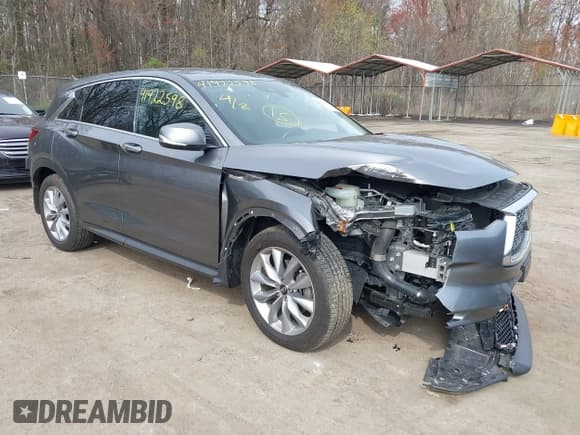 ✅ 2022 Infiniti QX50 Pure • VIN: 3PCAJ5ABXNF115938 • Lot: 41922598. Wystawiony na IAAI z przebiegiem 25 509 mil. Bezpłatny archiwum sprzedaży aukcyjnych z USA i szczegółowy raport historii pojazdu na DreamBid. Zdjęcie 1.