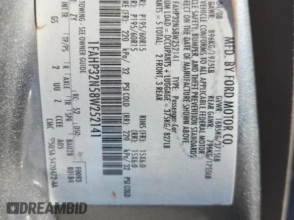 ✅ 2008 Ford Focus S • VIN: 1FAHP32N58W252141 • Lot: 84028295. Wystawiony na Copart z przebiegiem Nie podano. Bezpłatny archiwum sprzedaży aukcyjnych z USA i szczegółowy raport historii pojazdu na DreamBid. Zdjęcie 13.