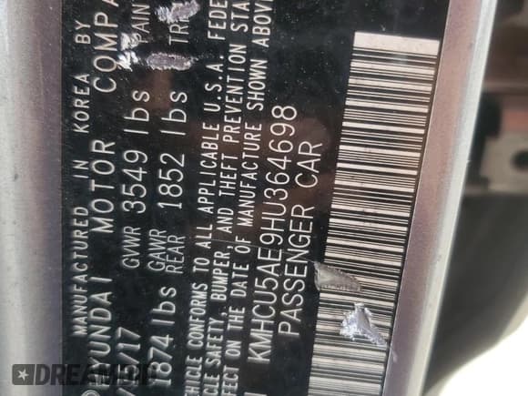 ✅ 2017 Hyundai Accent Sport • VIN: KMHCU5AE9HU364698 • Лот: 71613564. Опубликован ранее на Copart с пробегом 97 415 миль. Бесплатный доступ к архиву аукционных продаж из США и подробный отчёт об истории автомобиля на DreamBid. Изображение 12.