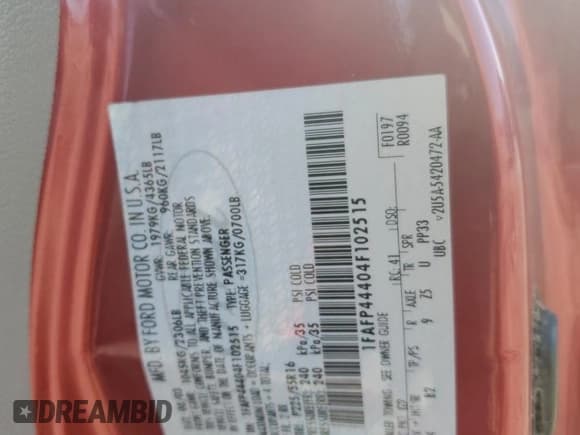 ✅ 2004 Ford Mustang Deluxe • VIN: 1FAFP44404F102515 • Lot: 75318024. Listed on Copart with 65,383 mi. Free auction sales archive from the USA and detailed vehicle history report at DreamBid. Image 12.