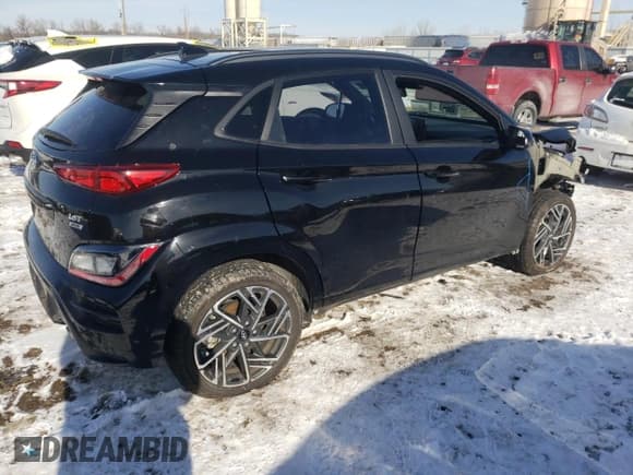 ✅ 2022 Hyundai Kona N Line • VIN: KM8K3CA38NU856524 • Lot: 37847384. Listed on Copart with Not provided. Free auction sales archive from the USA and detailed vehicle history report at DreamBid. Image 3.