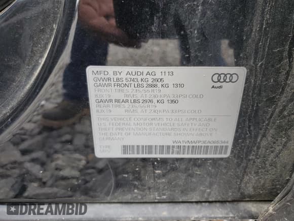 ✅ 2014 Audi Q5 Prestige • VIN: WA1VMAFP3EA065344 • Лот: 64738984. Опубликован ранее на Copart с пробегом 138 056 миль. Бесплатный доступ к архиву аукционных продаж из США и подробный отчёт об истории автомобиля на DreamBid. Изображение 14.