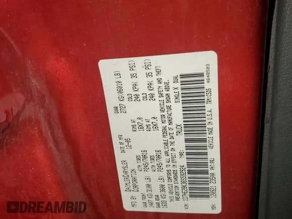 2006 Dodge Dakota ST z VIN 1D7HE28K36S592924, wystawiony jako Copart lot #85108684 z przebiegiem Nie podano mil oraz Szkoda całkowita • Salvage title. Historia ofert i sprzedaży dostępna na DreamBid. Obrazek 12.