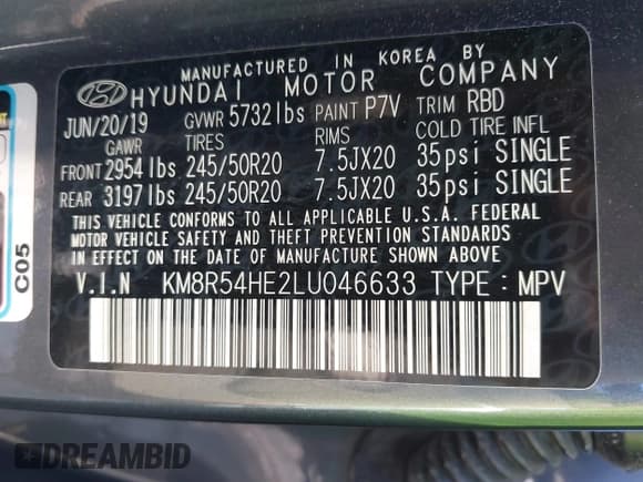 ✅ 2020 Hyundai Palisade Limited • VIN: KM8R54HE2LU046633 • Лот: 41089460. Опубликован ранее на IAAI с пробегом 81 896 миль. Бесплатный доступ к архиву аукционных продаж из США и подробный отчёт об истории автомобиля на DreamBid. Изображение 9.