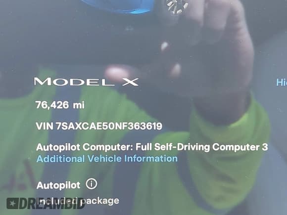 ✅ 2022 Tesla Model X • VIN: 7SAXCAE50NF363619 • Лот: 43084496. Опубликован ранее на IAAI с пробегом 76 426 миль. Бесплатный доступ к архиву аукционных продаж из США и подробный отчёт об истории автомобиля на DreamBid. Изображение 15.