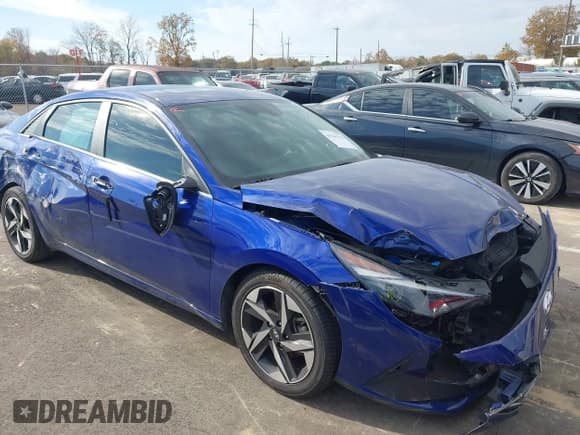 ✅ 2021 Hyundai Elantra Limited • VIN: KMHLP4AG8MU162691 • Lot: 43701212. Listed on IAAI with 46,245 mi. Free auction sales archive from the USA and detailed vehicle history report at DreamBid. Image 1.