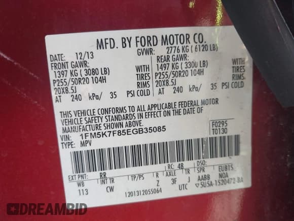 ✅ 2014 Ford Explorer Limited • VIN: 1FM5K7F85EGB35085 • Lot: 43542885. Wystawiony na IAAI z przebiegiem 219 549 mil. Bezpłatny archiwum sprzedaży aukcyjnych z USA i szczegółowy raport historii pojazdu na DreamBid. Zdjęcie 9.