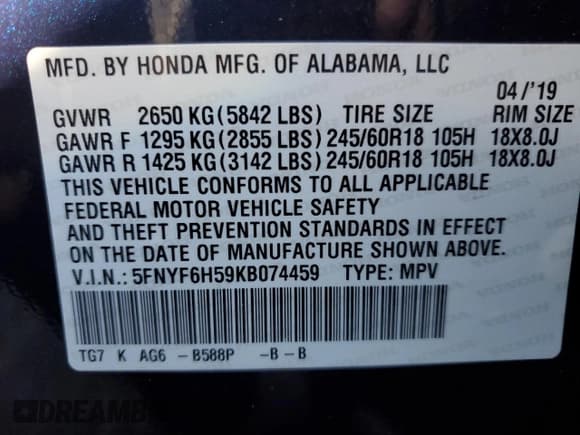 ✅ 2019 Honda Pilot EX-L • VIN: 5FNYF6H59KB074459 • Лот: 89933415. Опубликован ранее на Copart с пробегом 28 054 миль. Бесплатный доступ к архиву аукционных продаж из США и подробный отчёт об истории автомобиля на DreamBid. Изображение 13.