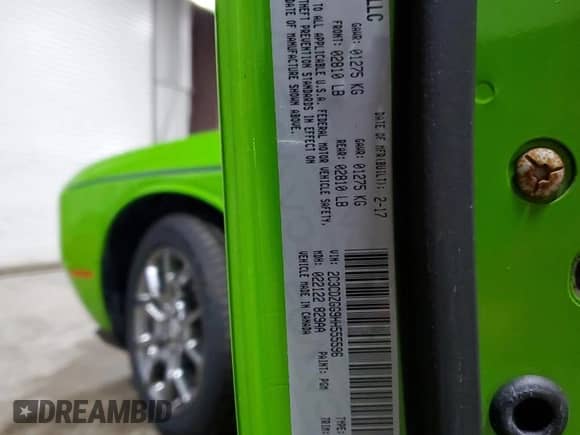 2017 Dodge Challenger GT с VIN 2C3CDZGG9HH555596, выставлен на аукционе Copart как лот 89874125 с пробегом 42 394 миль миль и Списание • Salvage title. История ставок и продаж доступна на DreamBid. Изображение 13.